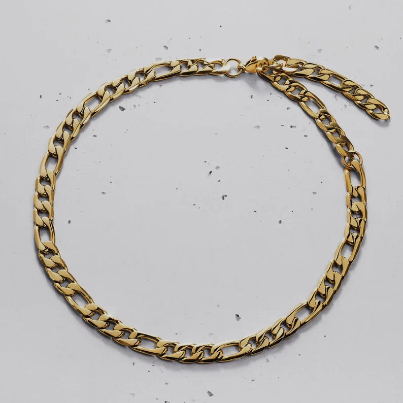 Flat Figaro Chain Necklace
