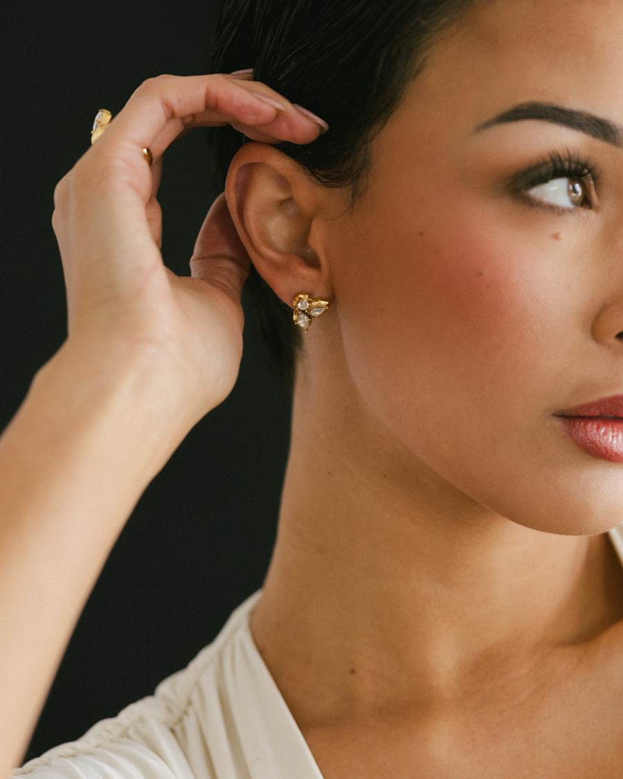 Marquise Cluster Diamond Studs