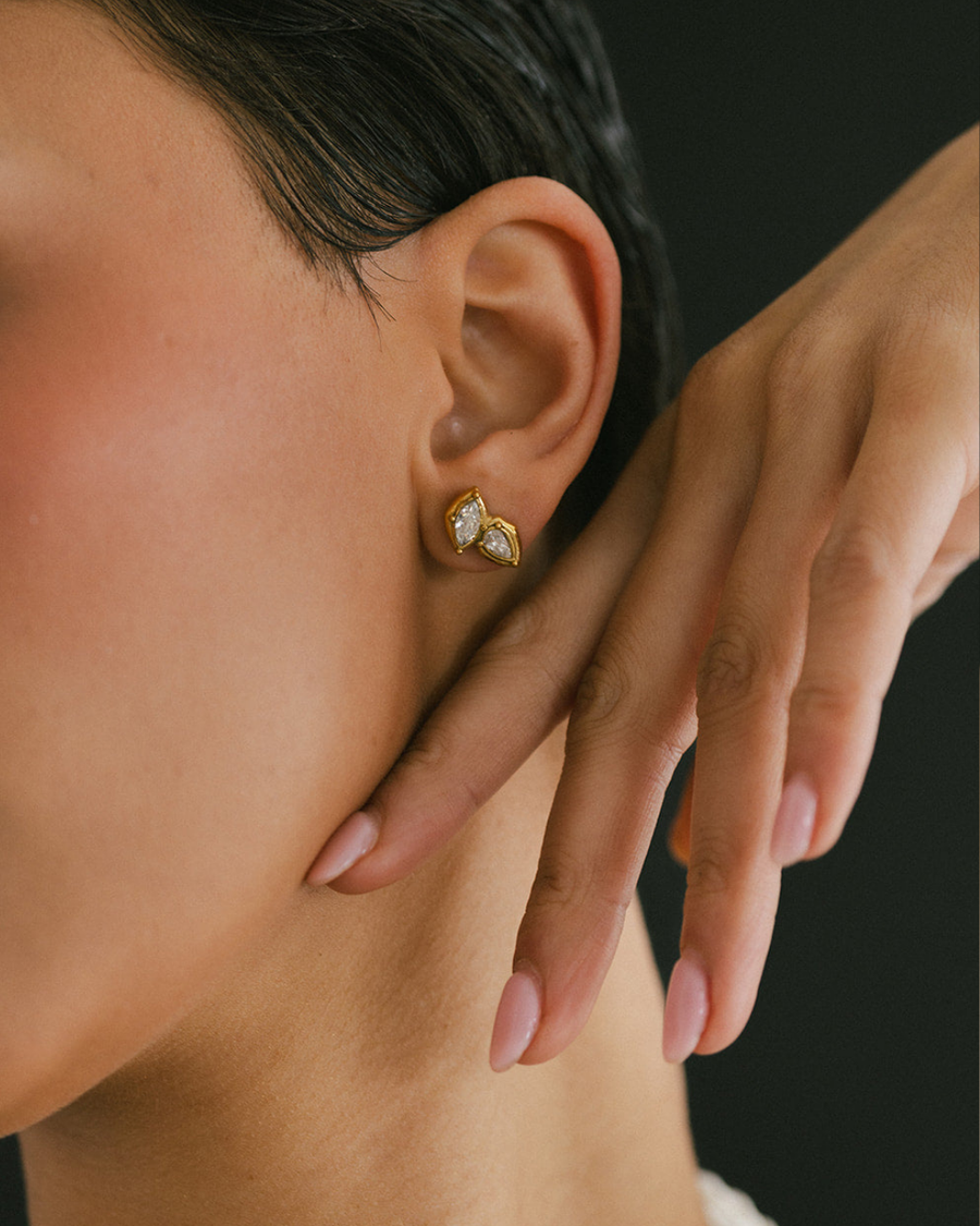 Marquise Cluster Diamond Studs