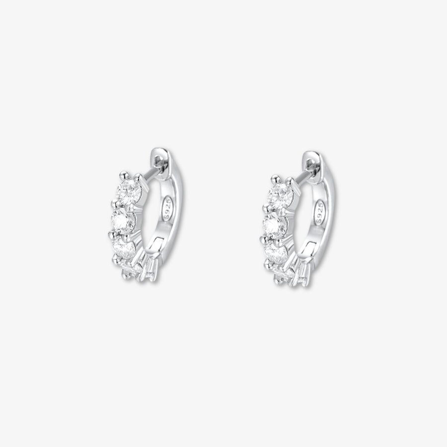 Half Diamond Hoop Earrings