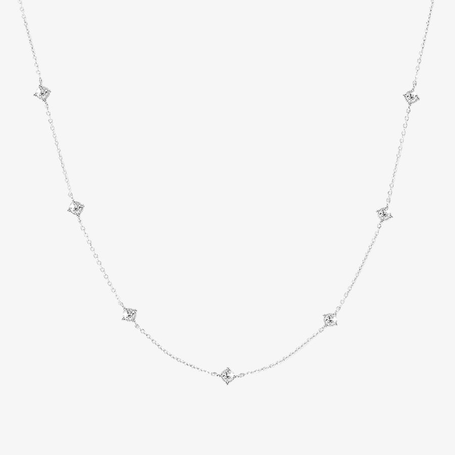 Dotted Diamond Chain Necklace