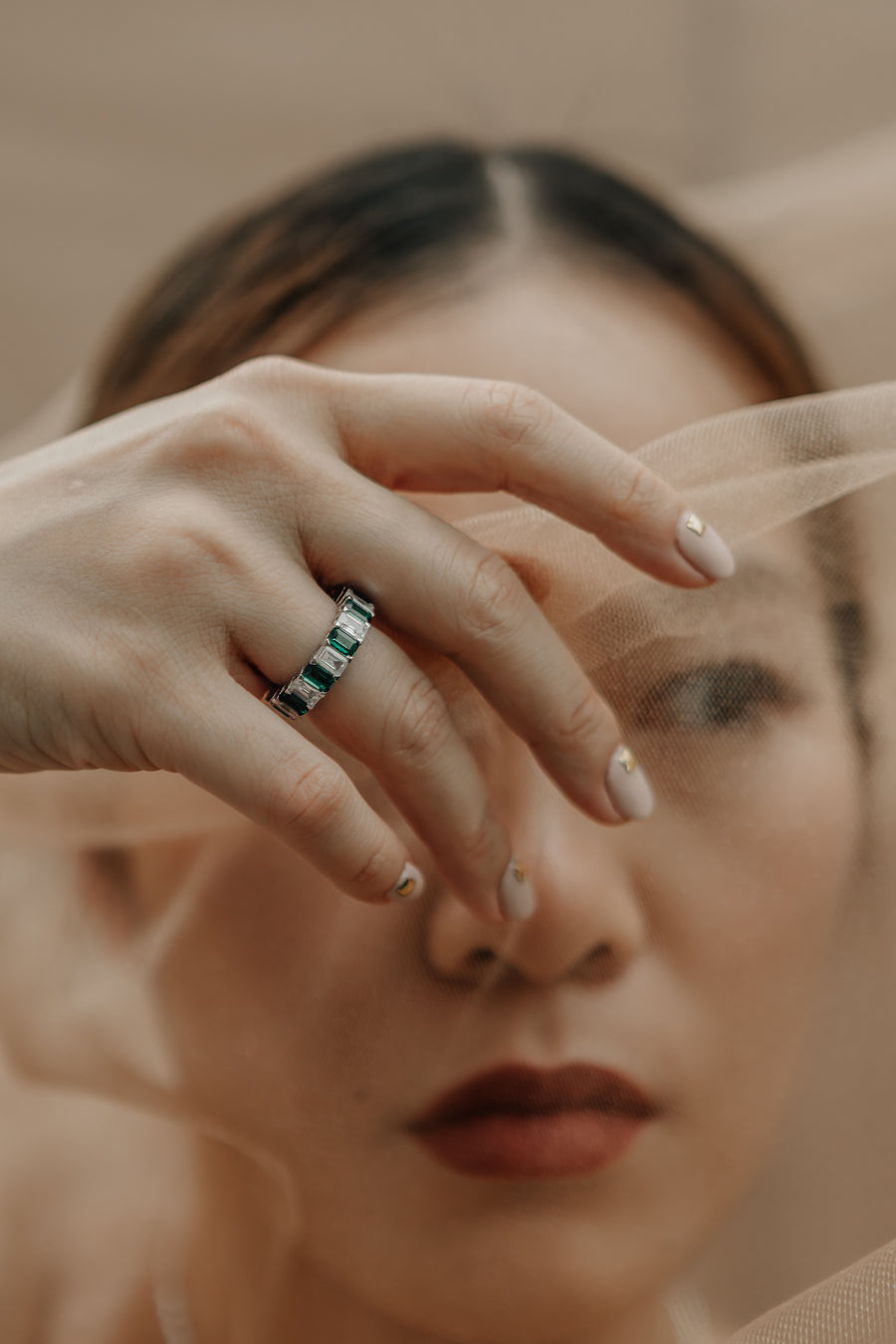 Petite Mix Emerald Eternity Ring